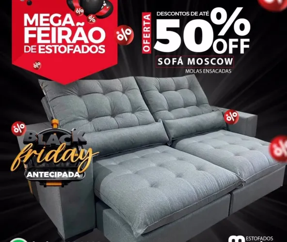 Sofá retrátil E reclinável de luxo pronta entrega 