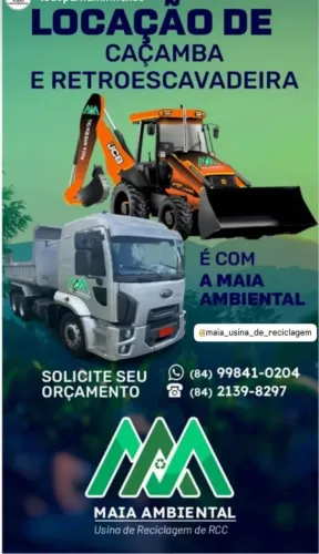 Caçamba e retroescavadeira 