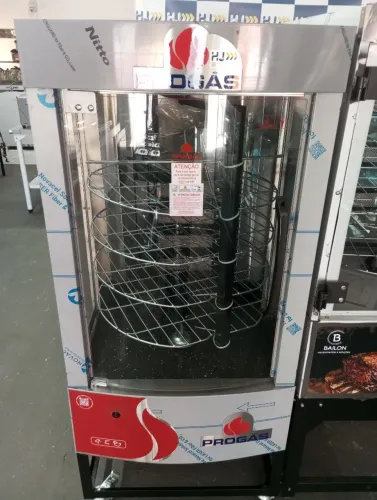 NZ. Máquina de assar carne e frango 70 kg 5 grelhas giratórias PROGÁS