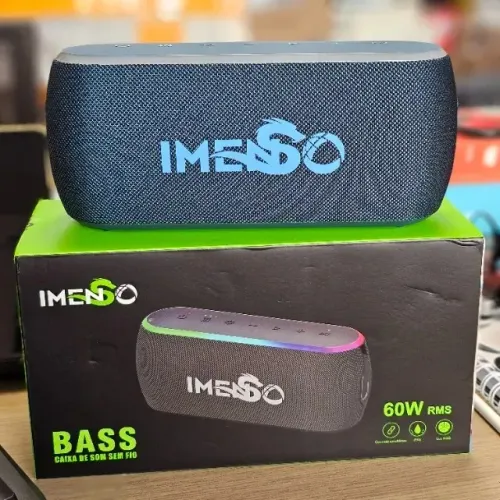  Caixa Bluetooth Imenso Com Grave Incrível 60W Ipx6 Led RGB até 15h