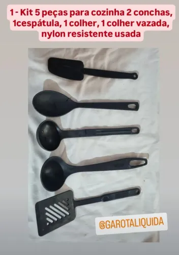 1 - Kit Talheres conchas, colher em nylon resistente 