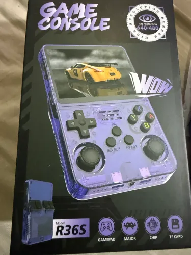Game Retrô R36S Roxo 64GB - Portátil com Milhares de Jogos