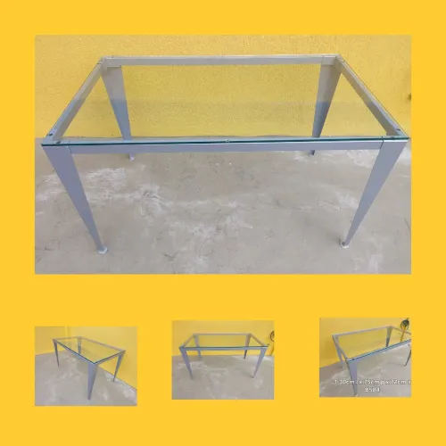 Mesa escritório Tampo vidro 10mm