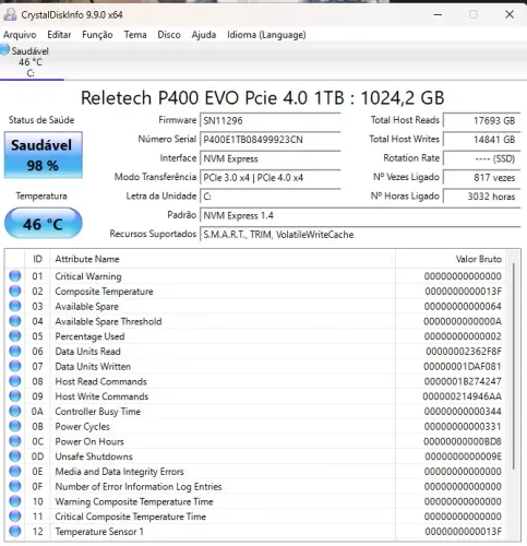 1TB SSD Reletech P400 Nvme Pcie 4.0 