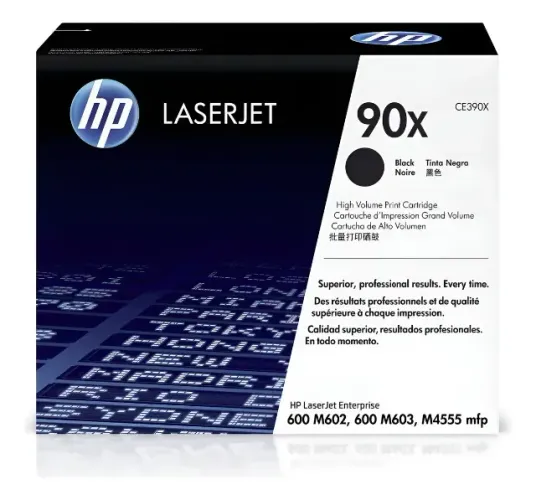 TONNER -CARTUCHO -Cartucho De Toner Hp 90x Preto De Alto Rendimento Ce390x
