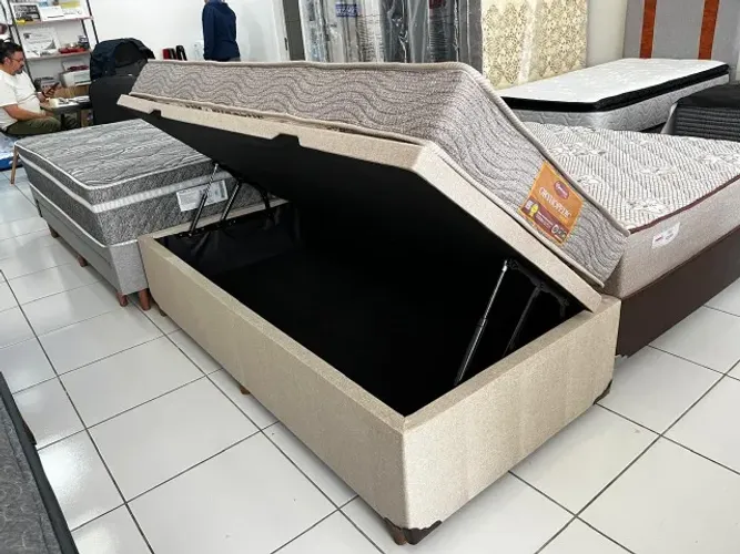 Cama Box Baú Solteiro Nova Colchão de Espuma Dupla Face Sankonfort Até 10x sem juros!