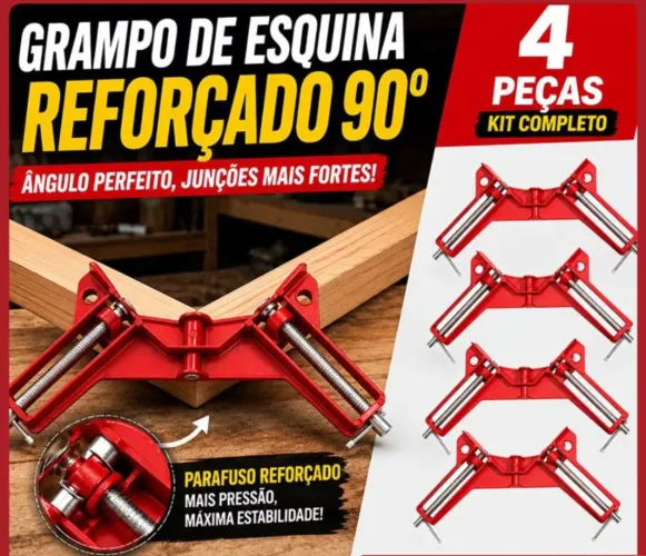 KIT 4 GRAMPOS ANGULAR 90 GRAUS