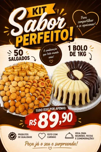 Kit de bolo + salgados
