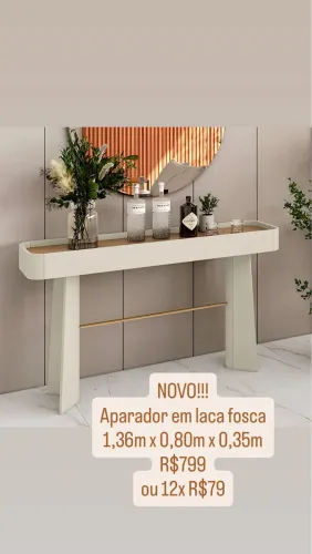 Aparador Bend L136 X A79cm MDF Louro/Luna/Dourado
