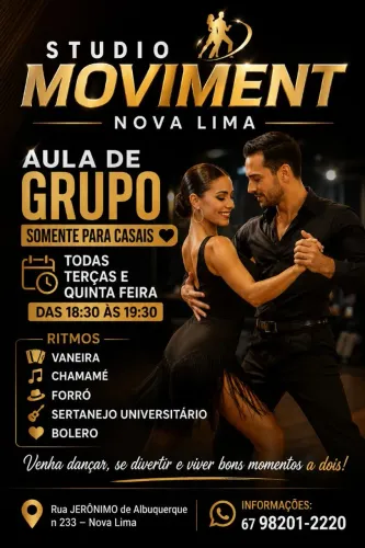 AULA DE DANÇA SOMENTE PARA CASAL