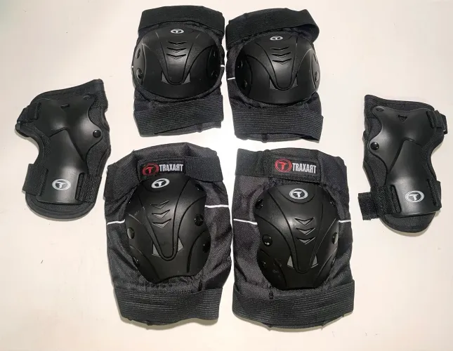 Kit joelheira + cotoveleira + munhequeira TRAXART novo para skate e patins