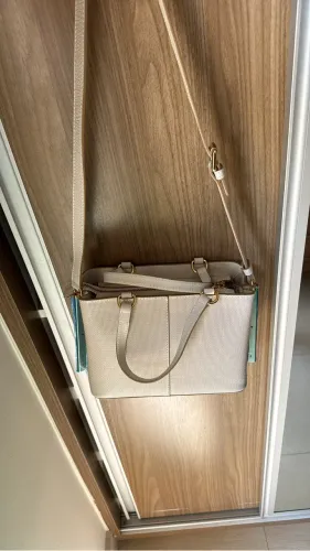 Bolsa luz da lua em couro ! Cor off white