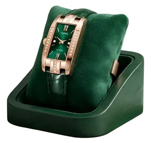 Relógio de pulso feminino verde analógico