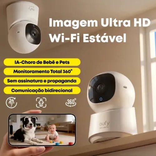 Câmera Segurança Anker Eufy C220 Wifi 2k 360° Ia Microsd