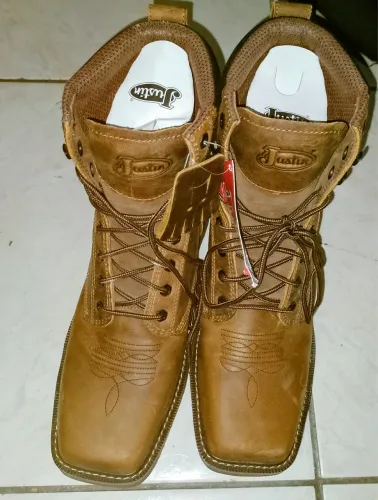Bota bico quadrado Masculina Justin Tam 11 1/2