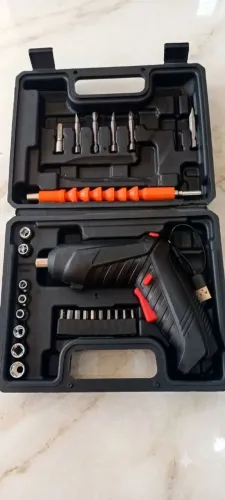 kit de parafusadeira elétrica com cabo USB, 46 a 48 peças inclusas