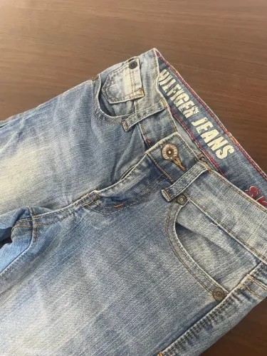 Calça feminina, original Hilfiger, tipo Skinny