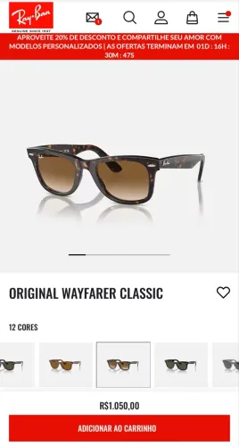 ÓCULOS RAY-BAN ORIGINAL WAYFARER CLASSIC