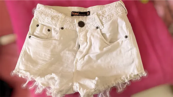 Shorts jeans branco