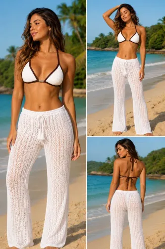 ? PERFEITO PARA O DIA DOS NAMORADOS ?<br>Conjunto biquíni + calça ? Tam.P/M