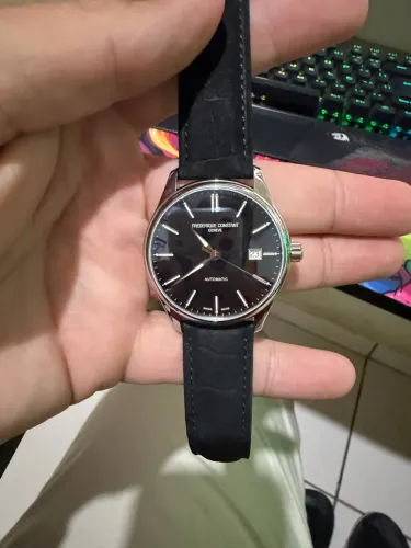 Relógio Frederique Constant Automático Masculino Couro Preto