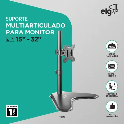 Suporte para Monitor de Mesa 15 a 32 com Ajuste de Altura