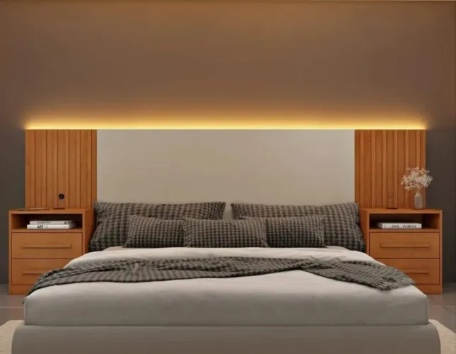 Cabeceira de cama com LEDs e USB Nova a pronta entrega