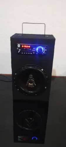 Caixa bluetooth USB rádio FM com alto falante Bravox 6 polegadas