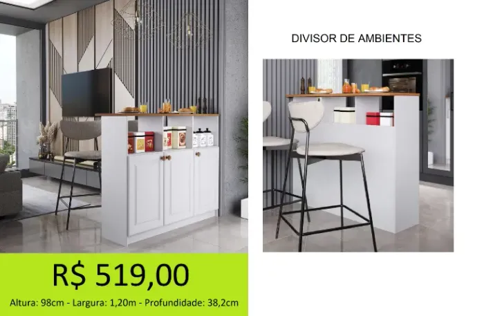 Aparador divisor de ambientes, parcelamos sem juros