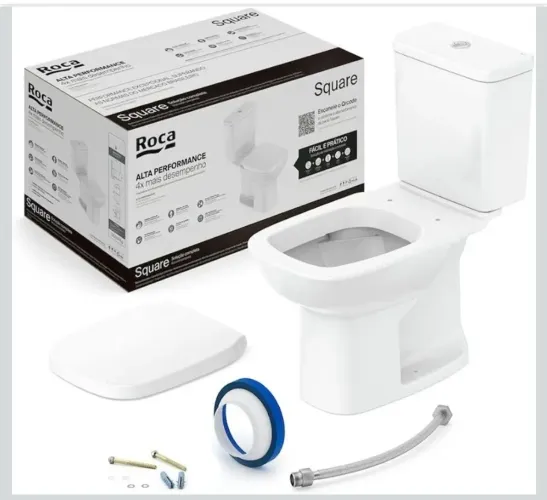 Roca Kit Vaso Sanitário com Caixa Acoplada e Assento Soft Close Square