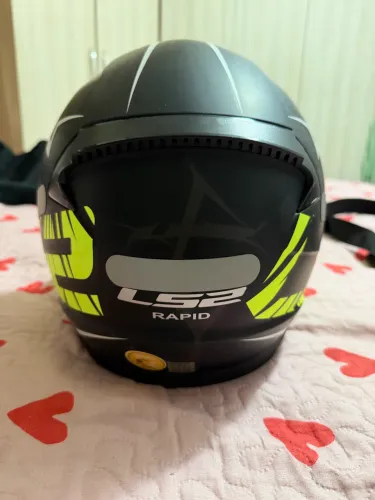 capacete ls2 ff353 rapid preto e amarelo 58