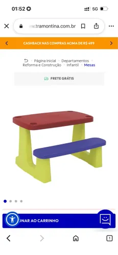 Mesa infantil Tramontina tipo camping
