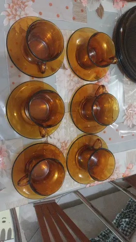 Conjunto de xícaras de chá duralex original. 6 xicaras e 6 pires.