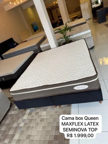 Cama box Queen Size MAXFLEX LÁTEX SEMINOVO TOP - ENTREGAMOS