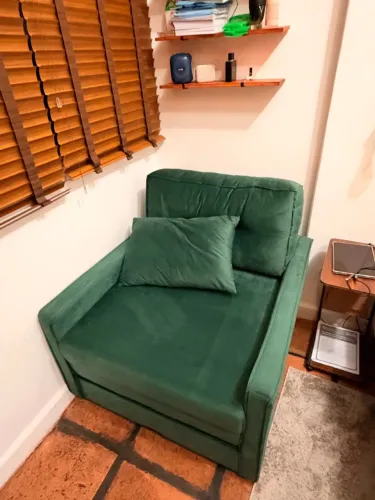 VENDO - POLTRONA RETRÁTIL VERDE-ESMERALDA | ESTILO CHAISE
