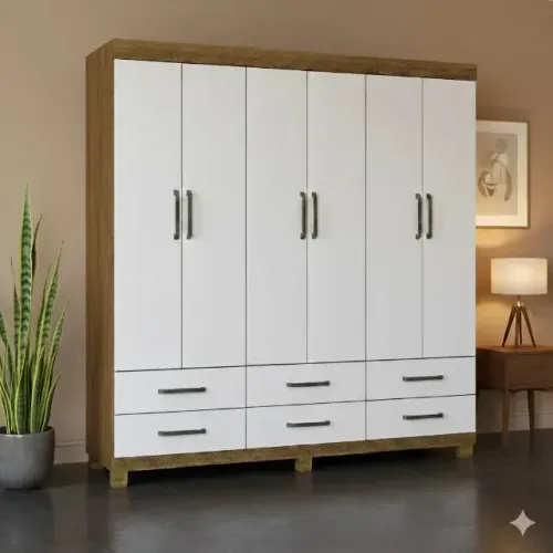 Guarda roupa casal com 6 portas gett moveis