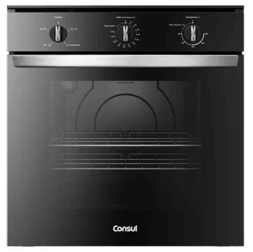 Forno de Embutir Elétrico Consul 84 Litros Preto com Timer Autodesligamento e Grill