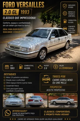 Ford Versailles GL 2.0i / 2.0 2P E 4P (álcool) 1993