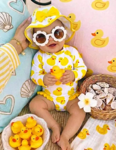 Macacao de banho confortável pra bebe
