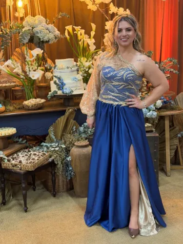 Vestido madrinha LUXO azul