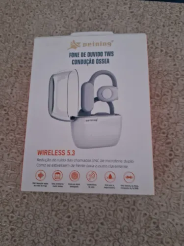 Fones de Ouvido TWS Condução Óssea Wireless 5.3, branco - Peining
