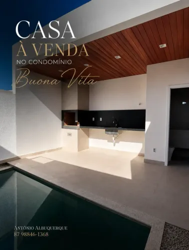 Casa de Alto Padrão no Condomínio Buona Vita | 3 Quartos | Piscina | 153 m²