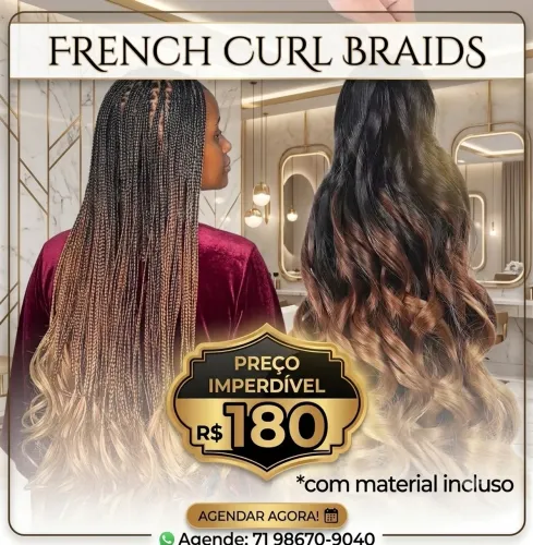 Trança com material