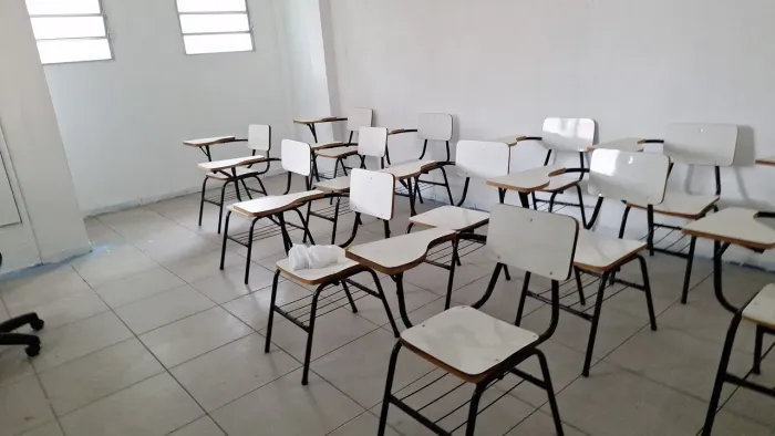 Lote com 81 cadeiras universitárias escolares (em bom estado)