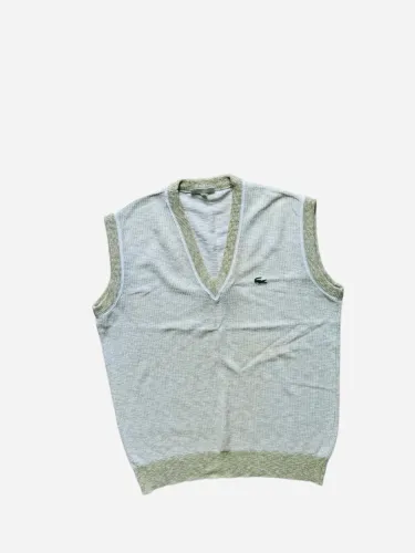 colete de tricô vintage da Lacoste com gola V