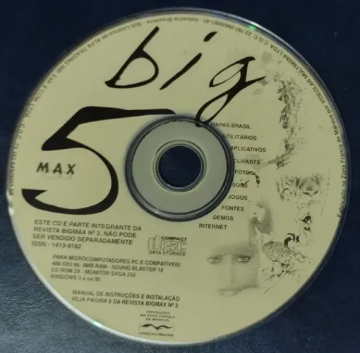 CD-ROM da Revista Bigmax Ano 1 Nº 3 - Editora Alfa - 1997/98