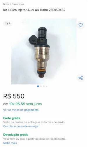 Bicos injetores audi 1.8 turbo
