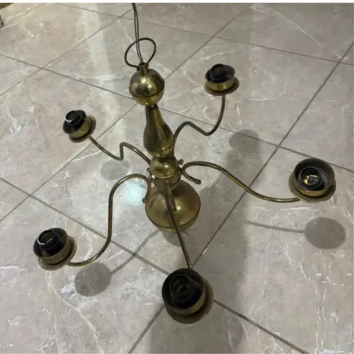 Lustre Dourado 5 Braços - Latão