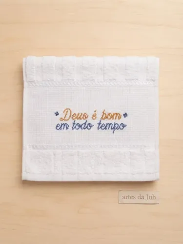 Toalha bordada religiosa Deus