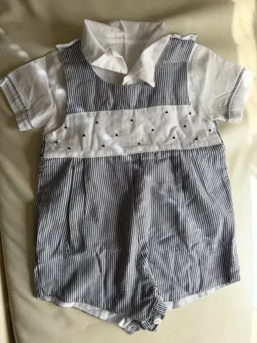 Romper bebê com camisa de linho